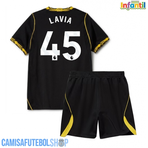Camisa de time de futebol Chelsea Romeo Lavia #45 Replicas 2º Equipamento Infantil 2026-27 Manga Curta (+ Calças curtas)